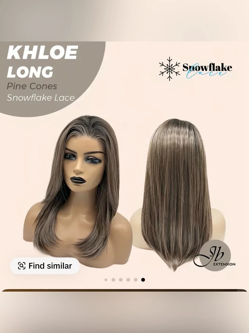 JB EXTENSIONS Khloe Long Pine Cones Women’s Wig - Ash Brown Blend